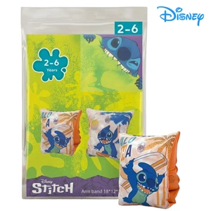 Original Licensed Disney Stitch Kids Inflatable Swimming Arm Bands, Durable PVC Water Arm Band for Children Ages 2–6 Years, Pack of 2, 18 × 12 cm (34798601)